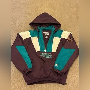 Mighty Ducks quarter zip STARTER jacket size Large RARE